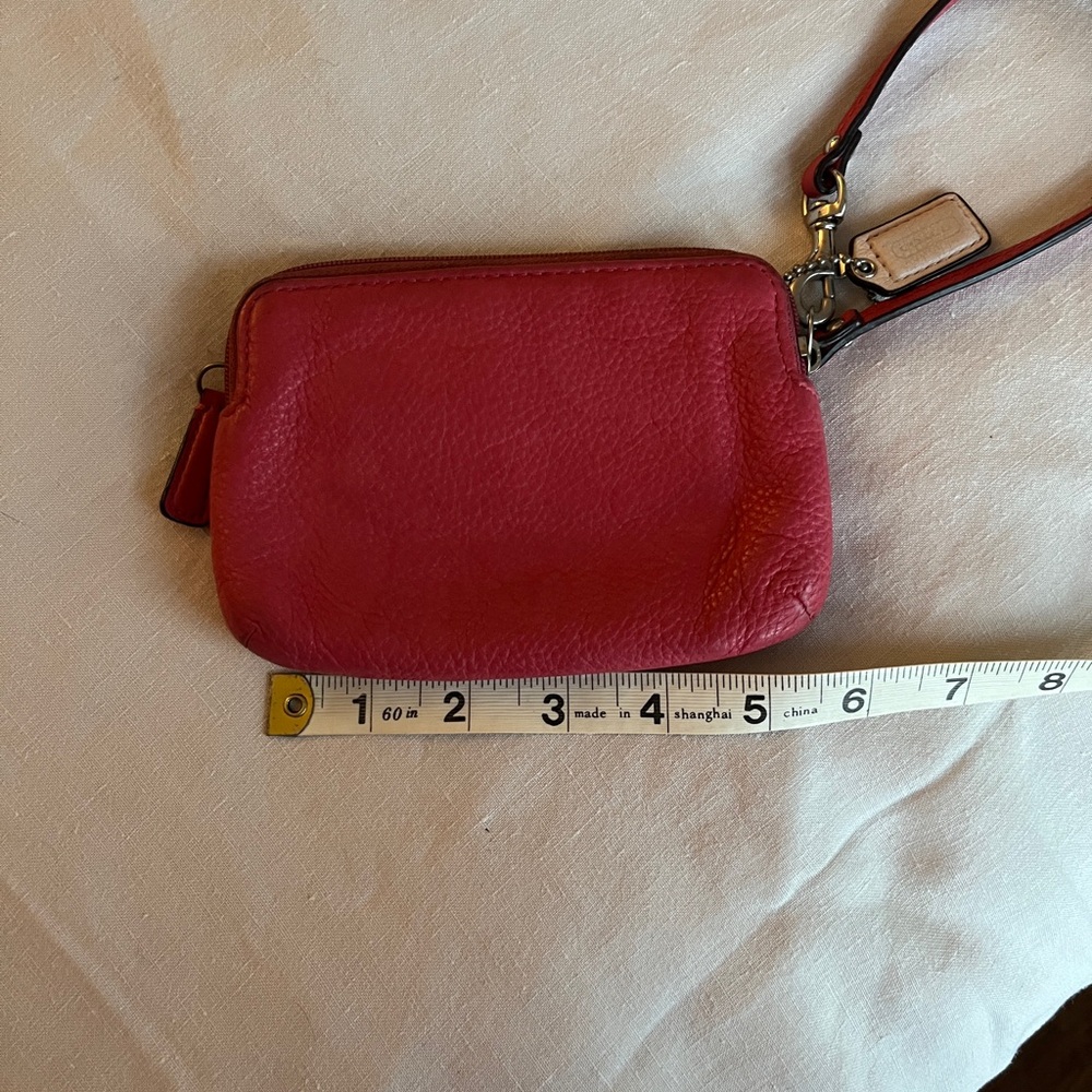 Coach Pink Leather Wristlet - Picture 2 of 12